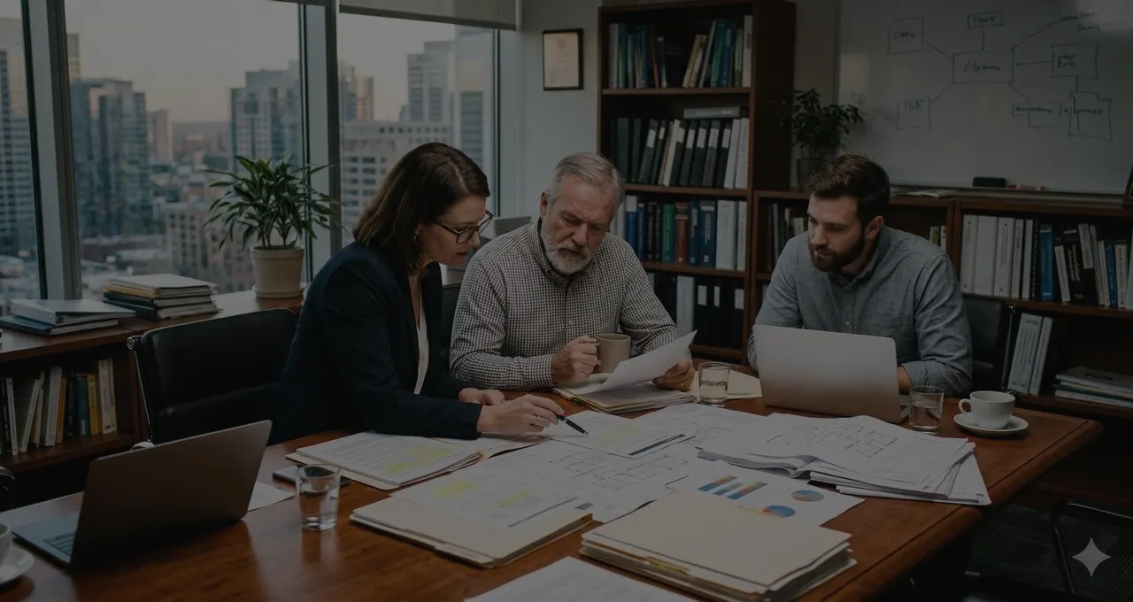 Pracownicy biura w trakcie procesu certyfikacji ISO